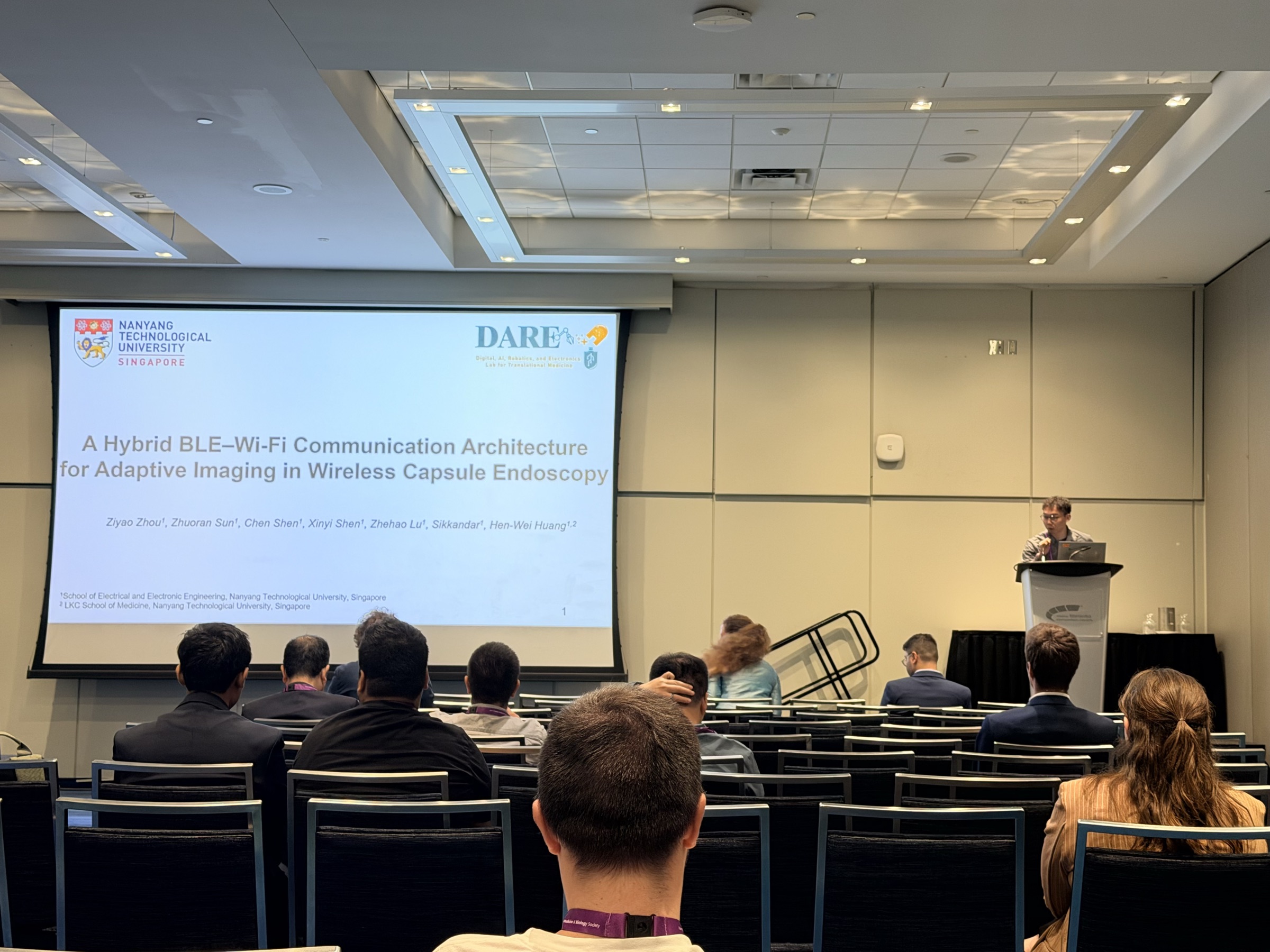 Ziyao Zhou presenting at IEEE EMBC 2026